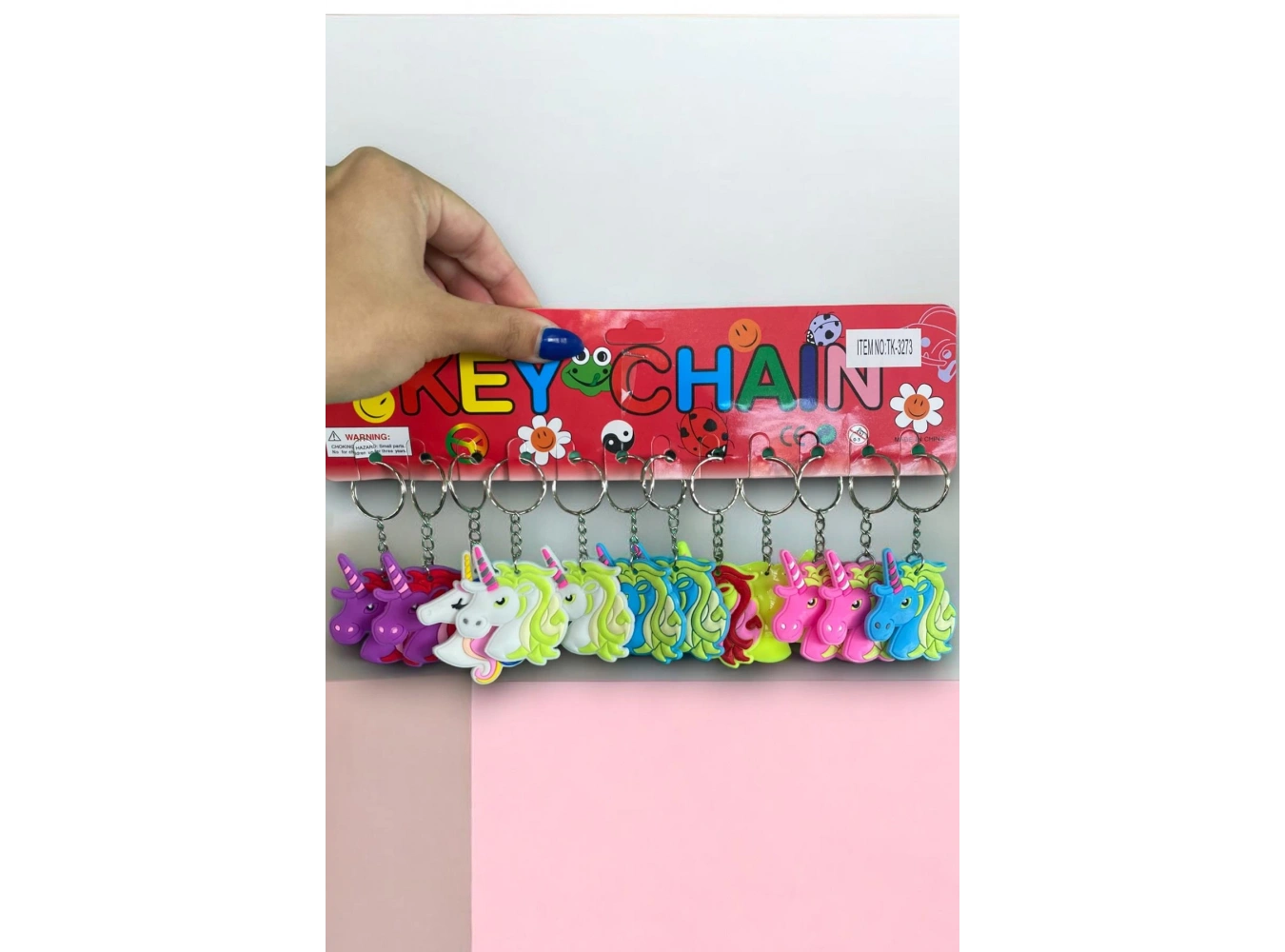 12li Karışık Renk Unicorn Figürlü Anahtarlık Set