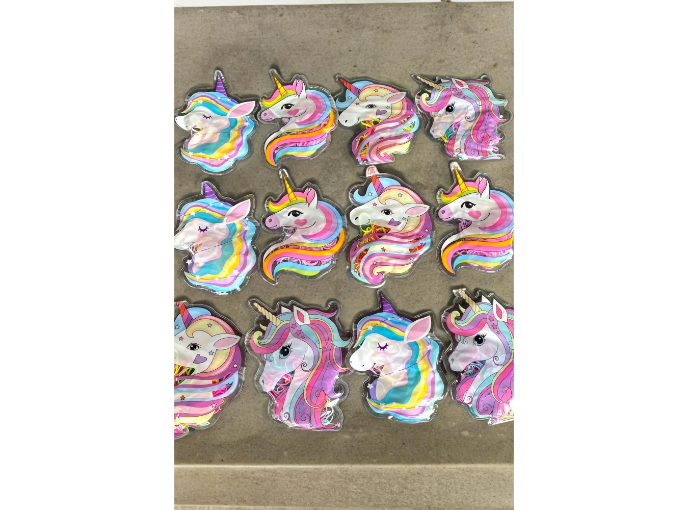 12li Karışık Renk Unicorn Figürlü Lastik Toka Set