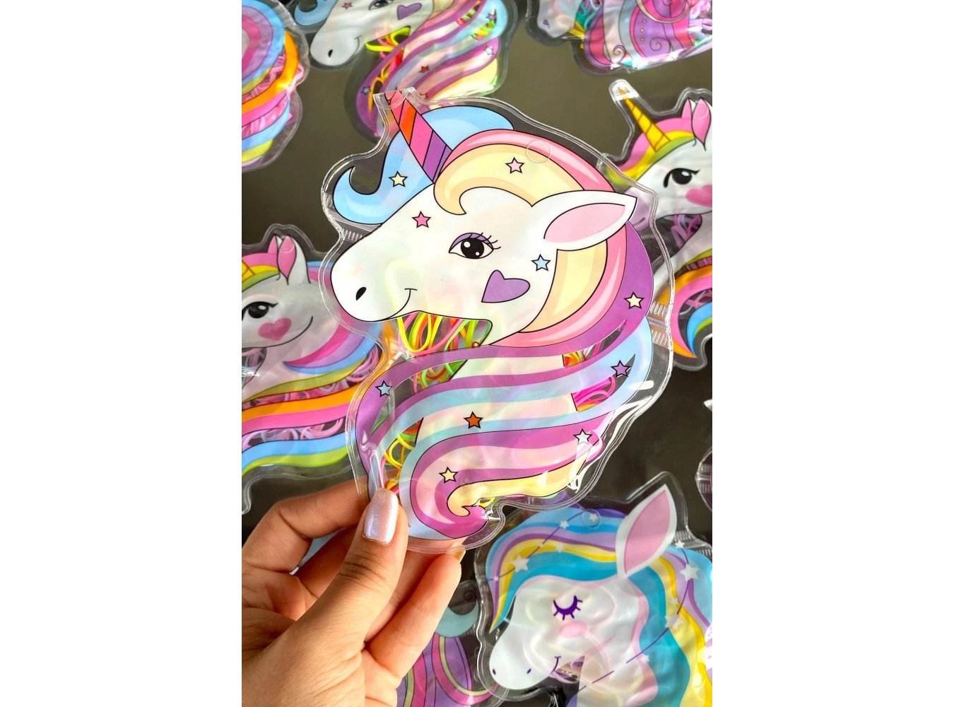 12li Karışık Renk Unicorn Figürlü Lastik Toka Set