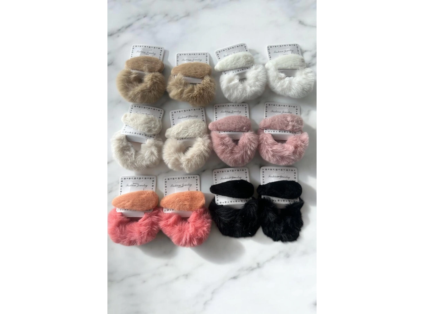 12li Karışık Renk Yan Toka Ve Simit Toka Peluş Toka Set