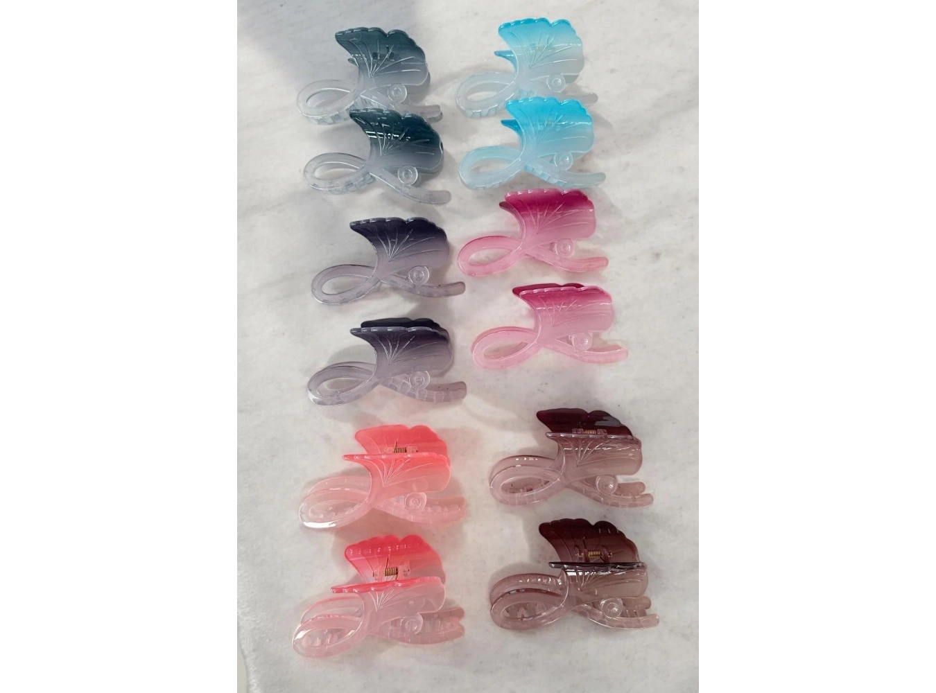 12li Karışık Renk Yaprak Figürlü Mandal Toka Set