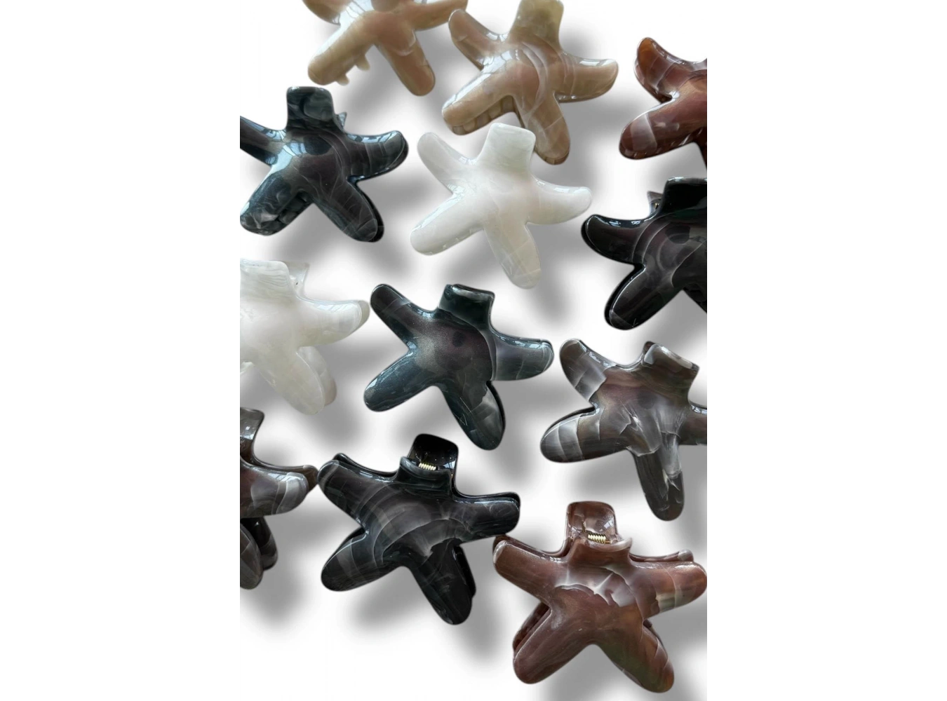 12li Karışık Renk Yıldız Figürlü Mandal Toka Set