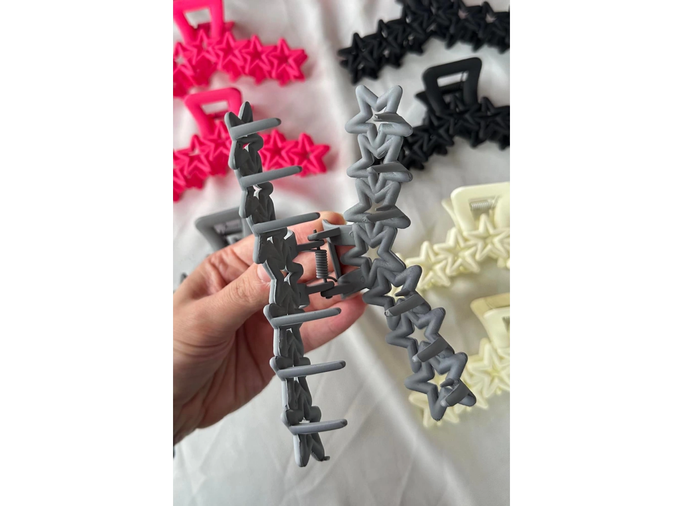 12li Karışık Renk Yıldız Figürlü Mandal Toka Set