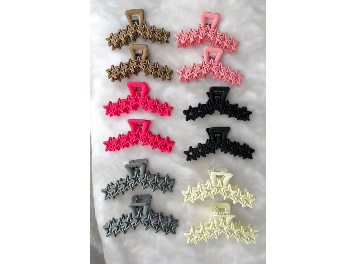 12li Karışık Renk Yıldız Figürlü Mandal Toka Set