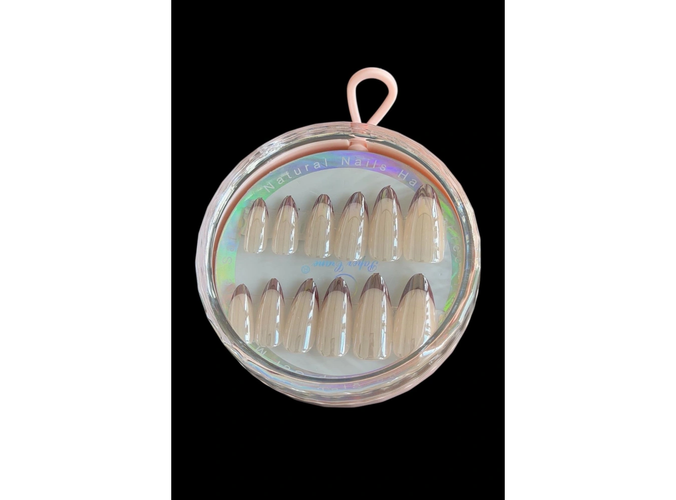 12li Krem Ve Bordo Renk Jel Görünümlü Takma Tırnak (Yapıştırıcılı)