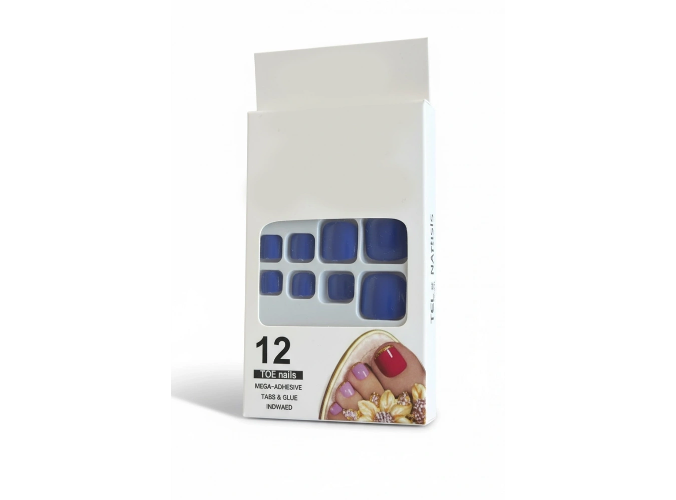 12li Lacivert Renk Takma Tırnak Set (Yapıştırıcılı)