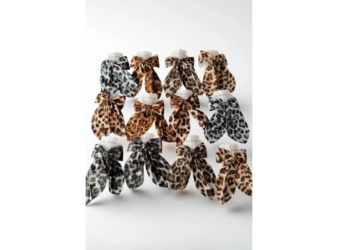 12li Leopar Desenli Kurdele Figürlü Otomat Toka Set