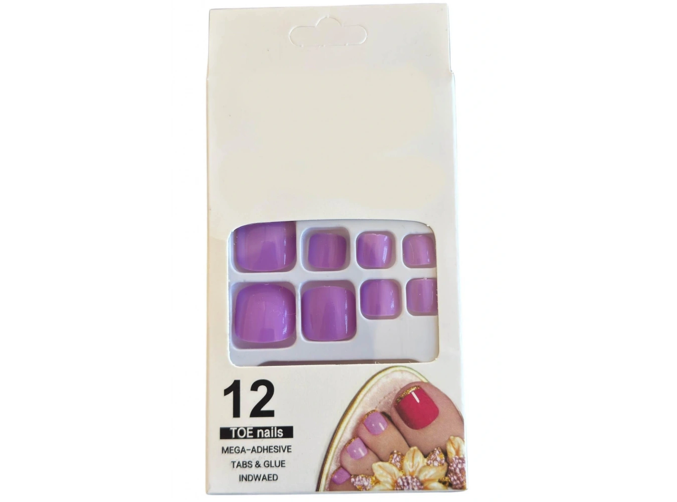 12li Lila Renk Takma Tırnak Set (Yapıştırıcılı)