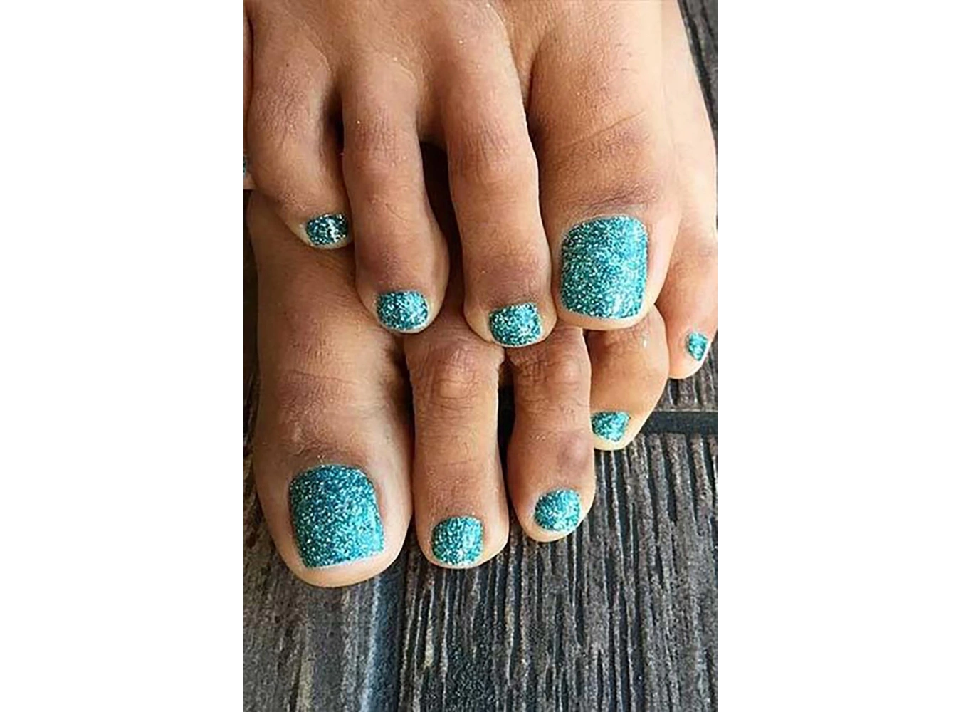 12li Mavi Renk Sim Detaylı Ayak Takma Tırnak Seti