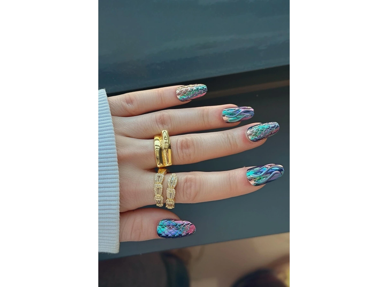 12li Mor Renk Karışık Figürlü Jel Görünümlü Takma Tırnak Set (Yapıştırıcılı)