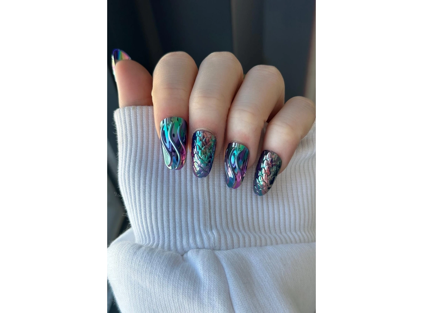 12li Mor Renk Karışık Figürlü Jel Görünümlü Takma Tırnak Set (Yapıştırıcılı)