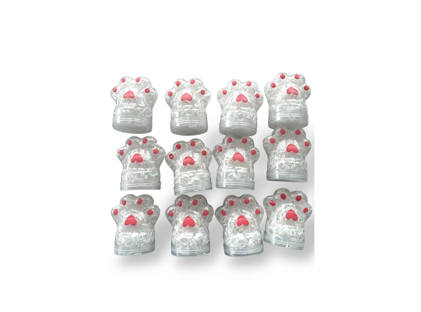 12li Pati Figürlü Beyaz Renk Perma Lastik Toka Set