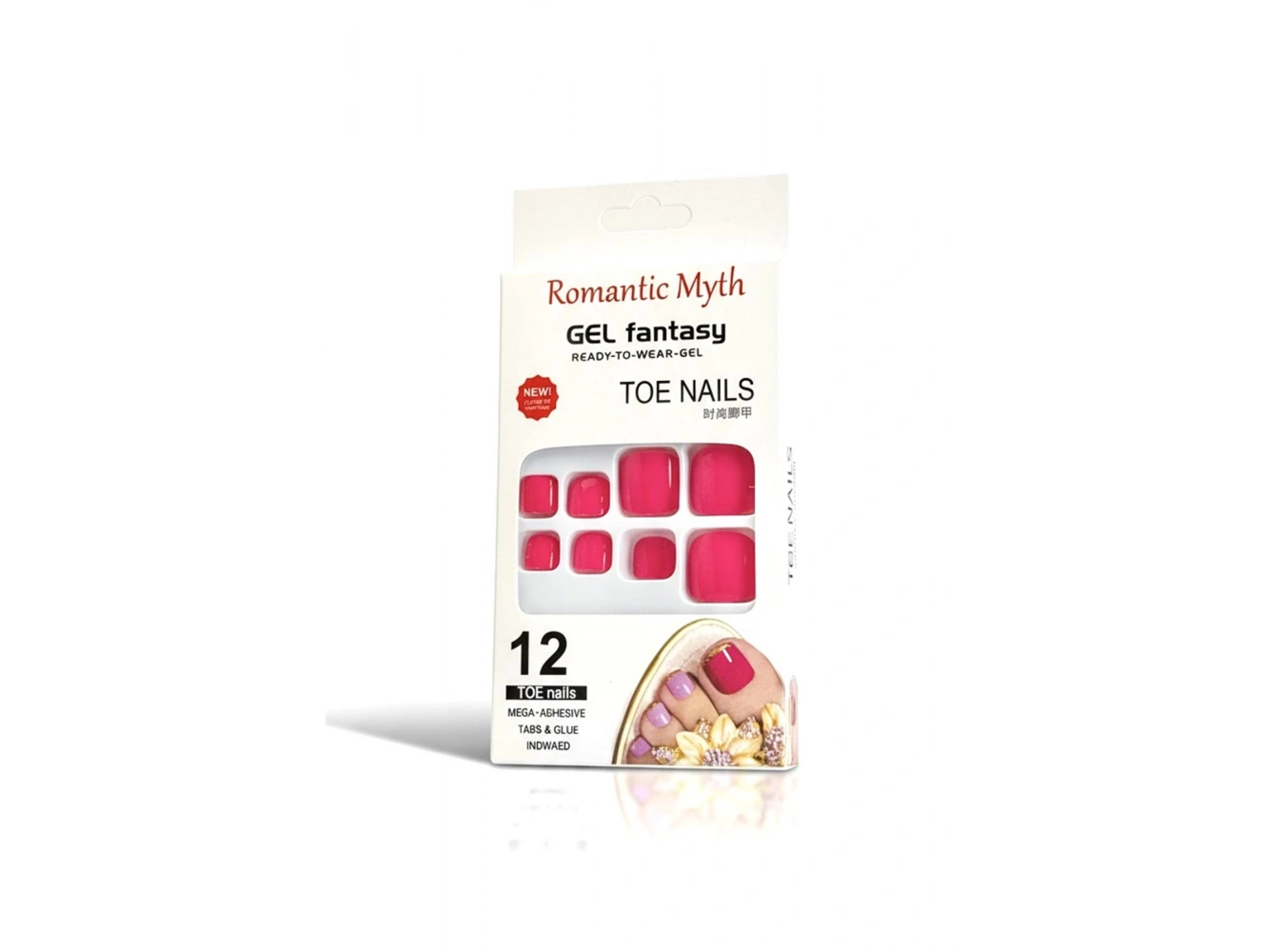 12li Pembe Renk Ayak Takma Tırnak