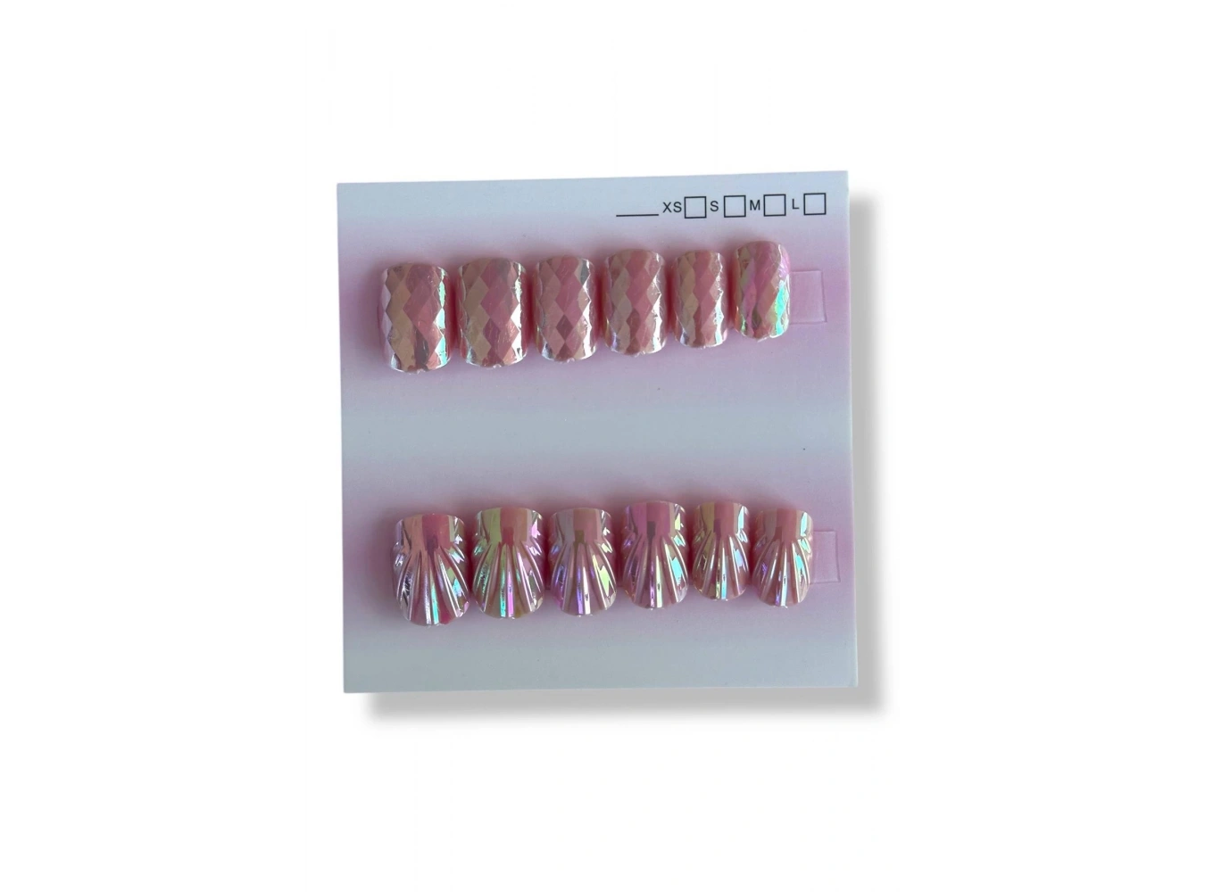 12li Pembe Renk Karışık Figürlü Jel Görünümlü Takma Tırnak Set (Yapıştırıcılı)