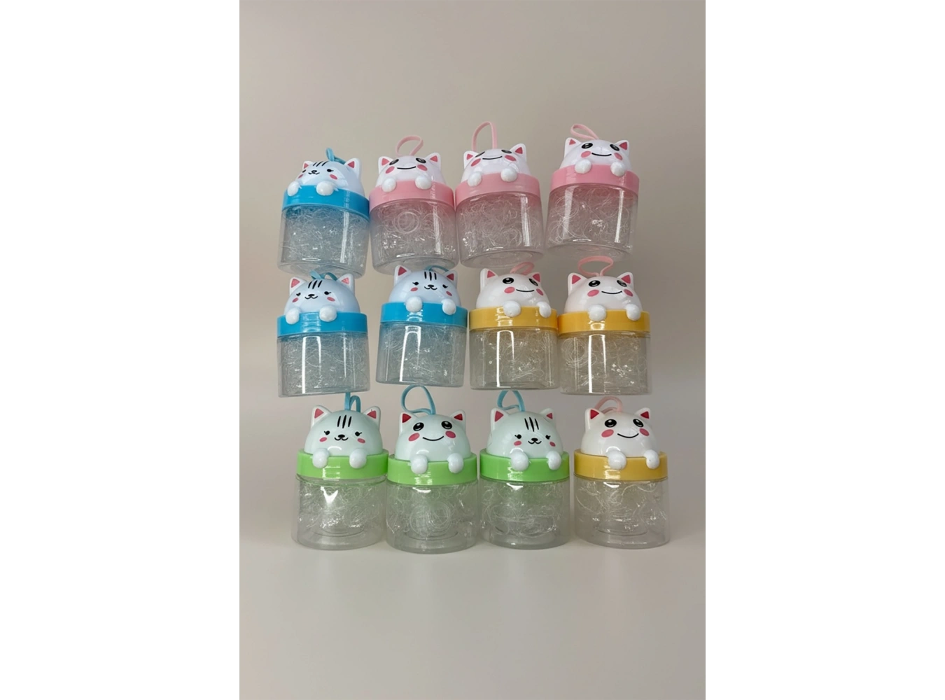 12li Şeffaf Renk Perma Lastik Toka Set