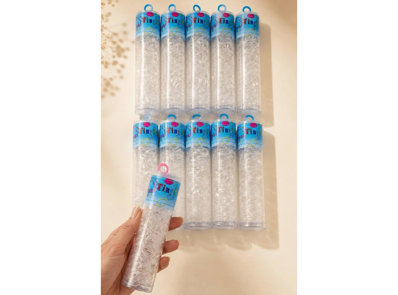 12li Şeffaf Renk Perma Lastik Toka Set