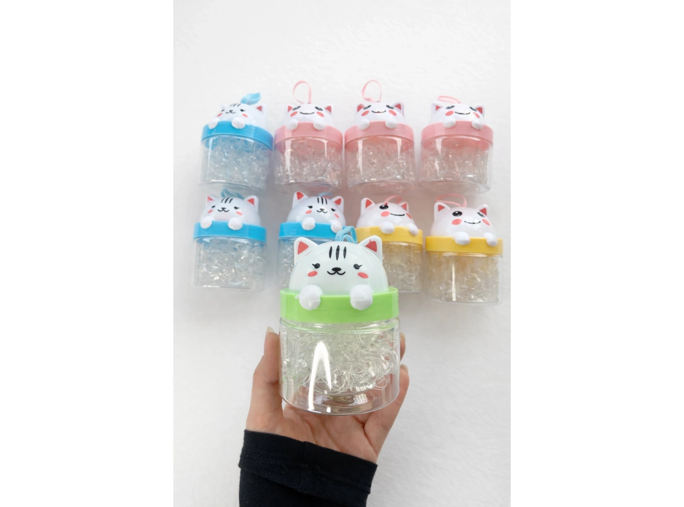 12li Şeffaf Renk Perma Lastik Toka Set