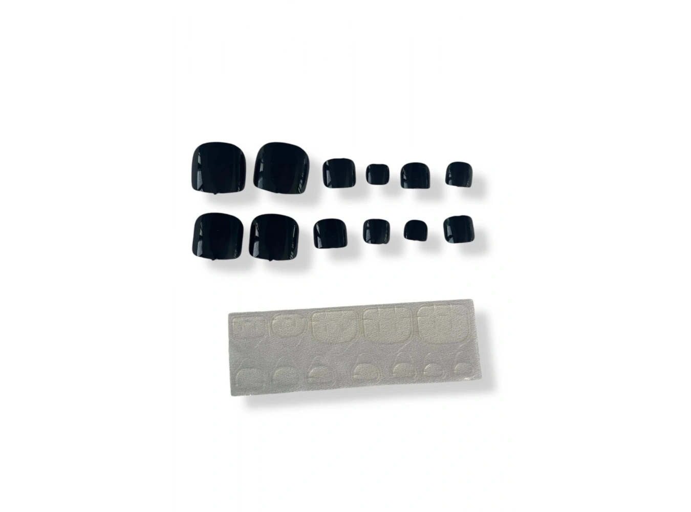 12li Siyah Renk Ayak Takma Tırnak Seti