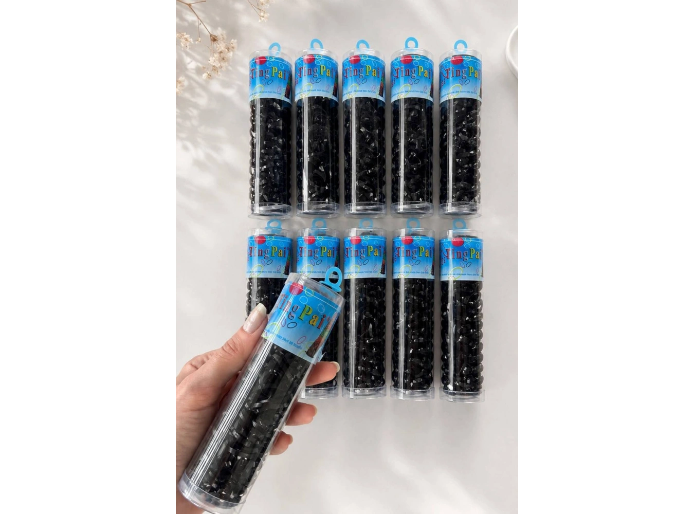 12li Siyah Renk Perma Lastik Toka Set