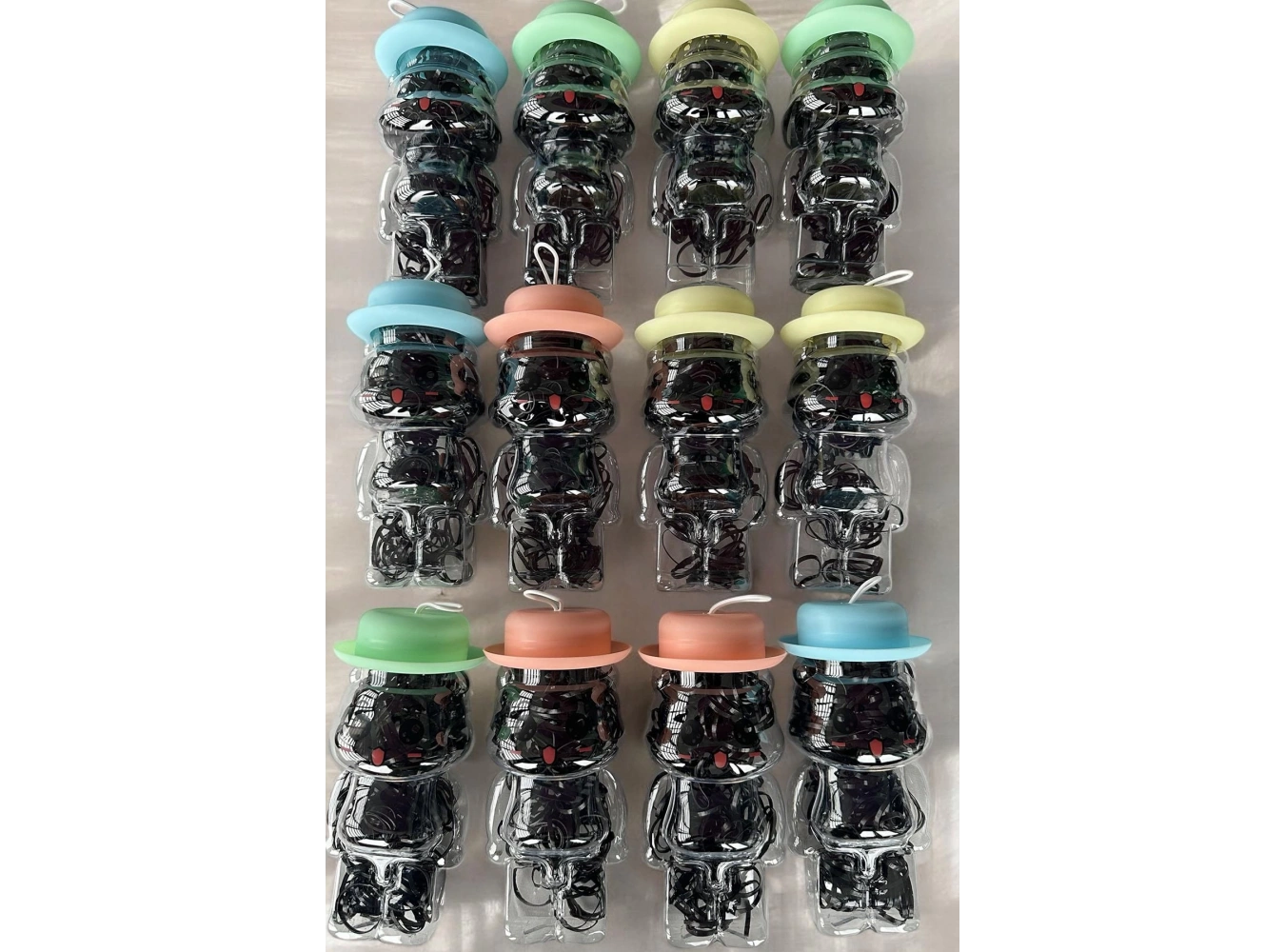 12li Siyah Renk Perma Lastik Toka Set