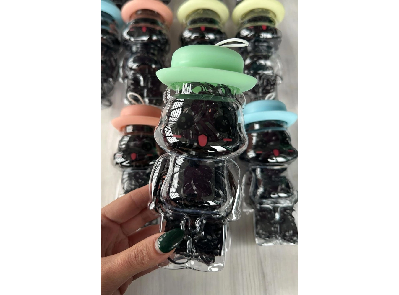 12li Siyah Renk Perma Lastik Toka Set