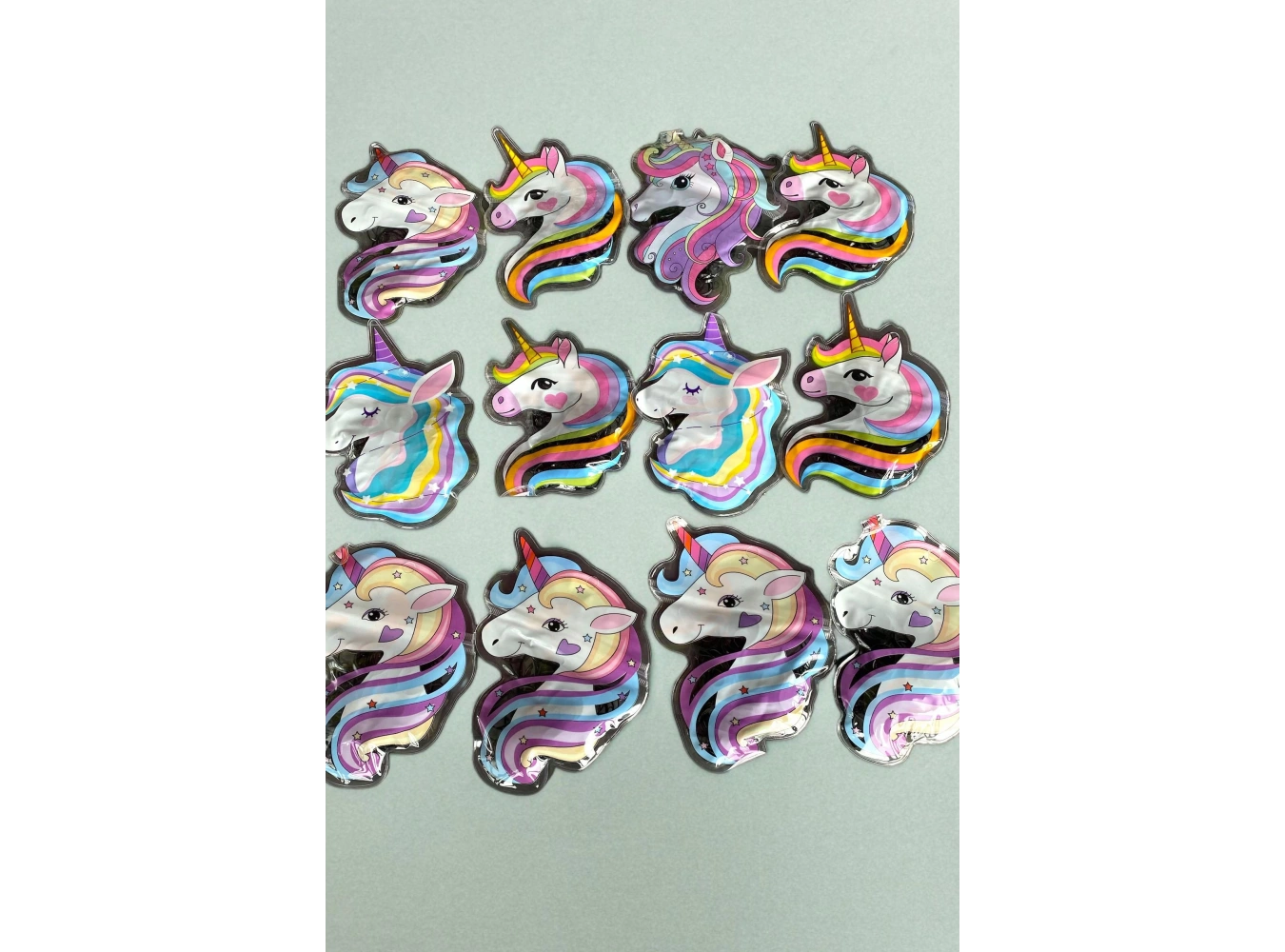 12li Siyah Renk Unicorn Figürlü Lastik Toka Set