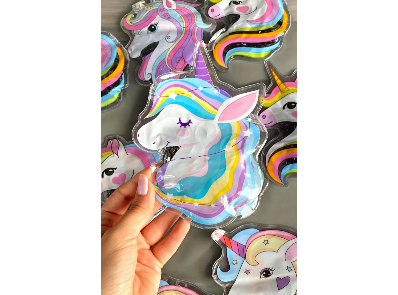 12li Siyah Renk Unicorn Figürlü Lastik Toka Set