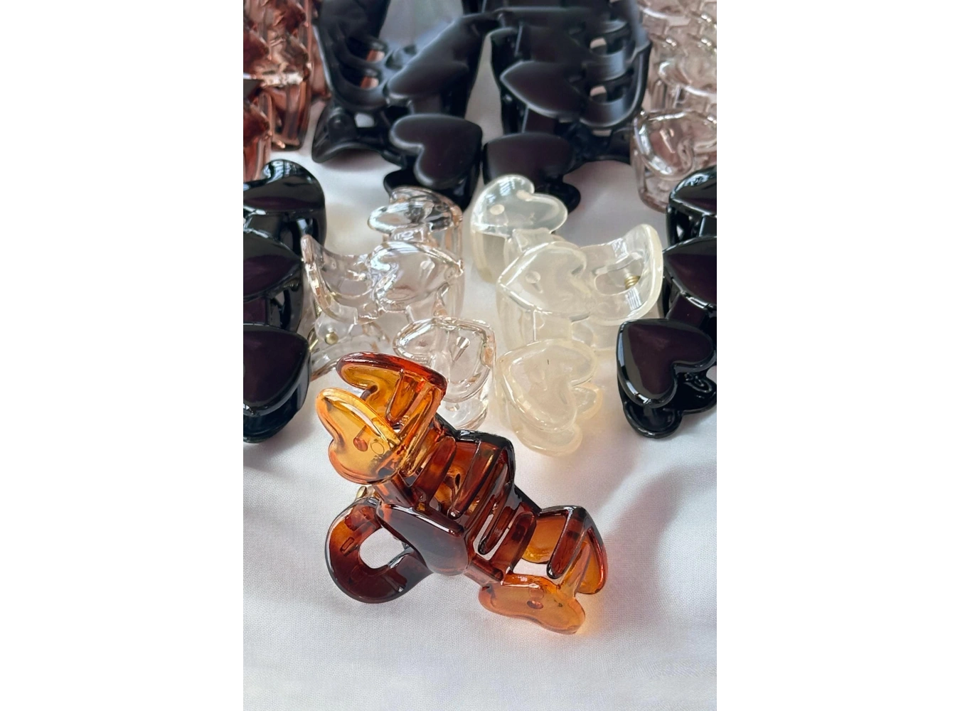 12´li Karışık Renk Kalp Figürlü Mandal Toka Set