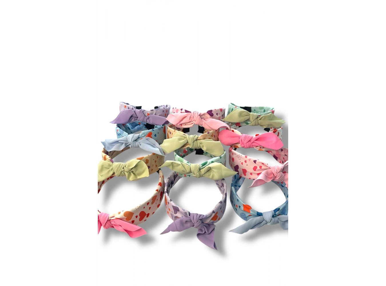 12´li Karışık Renk Kurdele Detaylı Taç Set