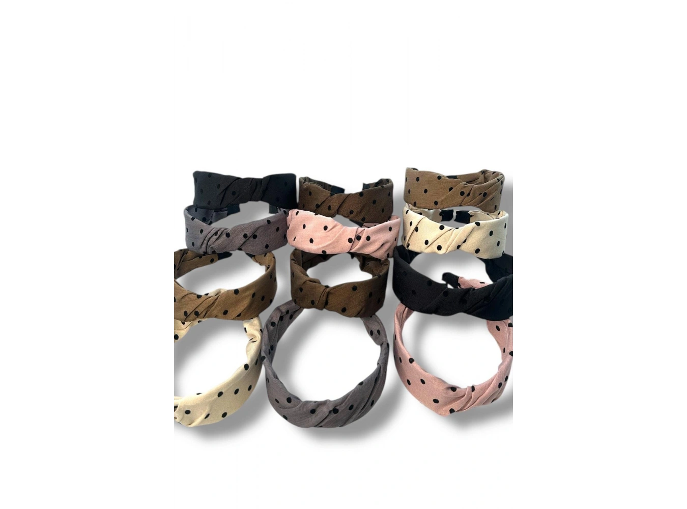 12´li Karışık Renk Puantiye Desenli Taç Set