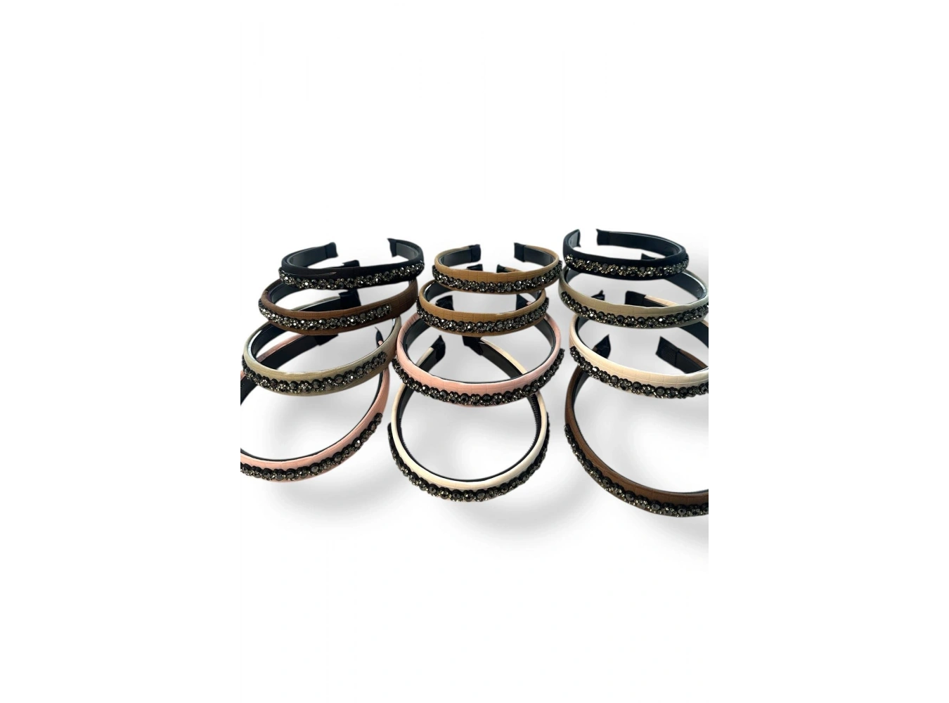 12´li Karışık Renk Taş Detaylı Taç Set