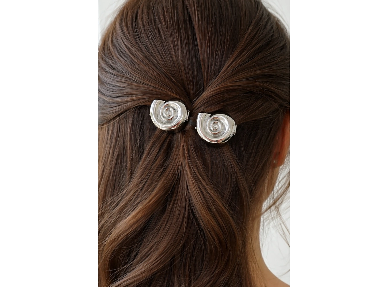 2li Gümüş Renk Deniz Kabuğu Figürlü Yan Toka