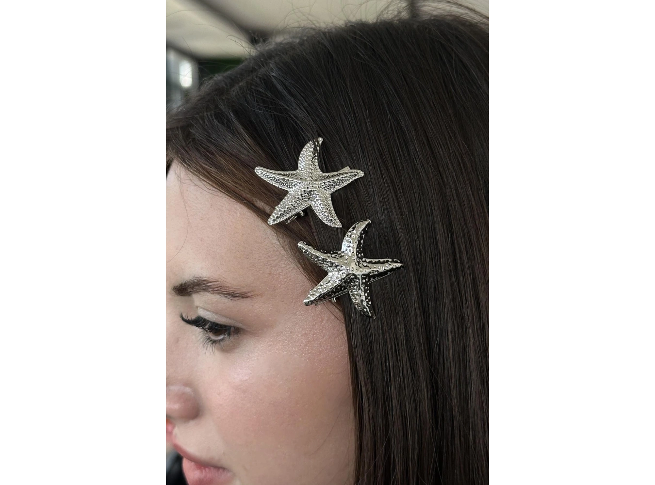 2li Gümüş Renk Deniz Yıldızı Figürlü Metal Pens Toka