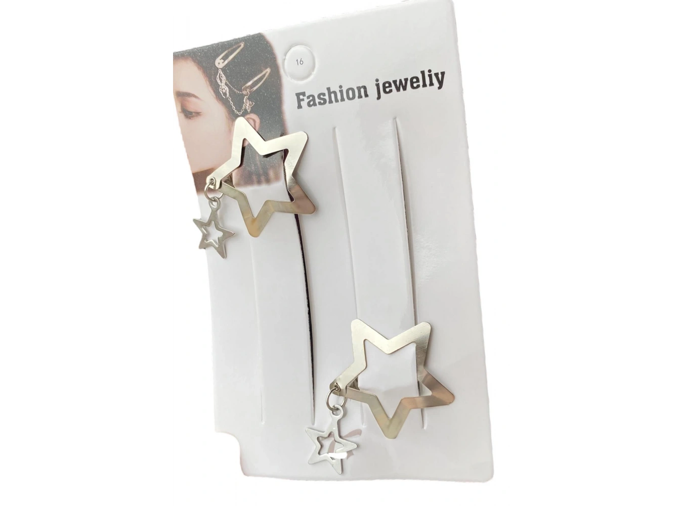 2li Gümüş Renk Yıldız Figürlü Yan Toka Set
