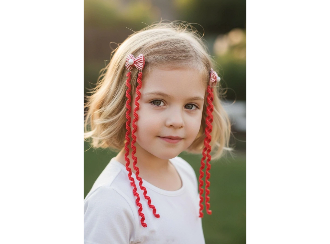 2li Kırmızı Renk Kurdele Figürlü Çocuk Yan Toka