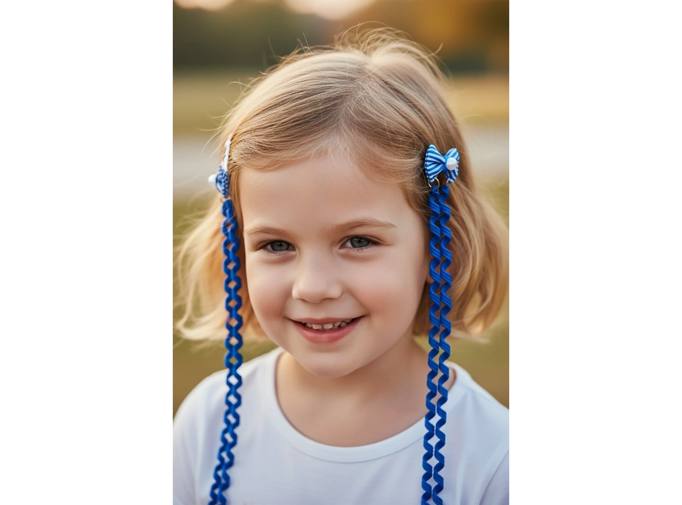 2li Lacivert Renk Kurdele Figürlü Çocuk Yan Toka