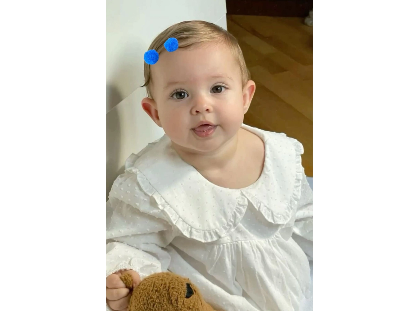 2li Lacivert Renk Ponponlu Saçsız Bebek Tokası