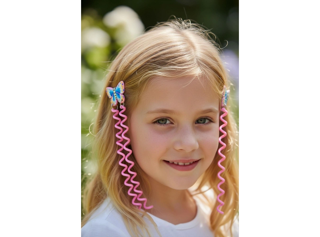 2li Pembe Renk Kelebek Figürlü Çocuk Yan Toka