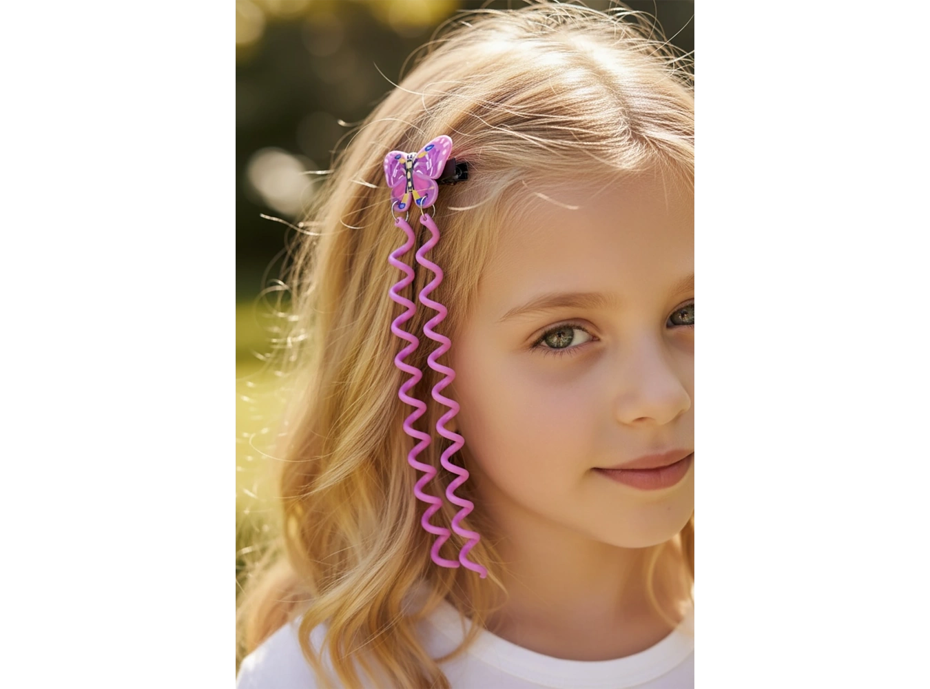 2li Pembe Renk Kelebek Figürlü Çocuk Yan Toka