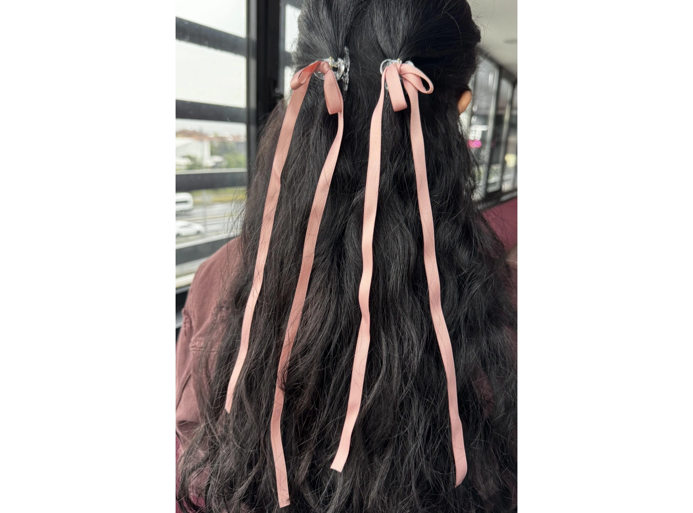 2li Pembe Renk Kurdele Detaylı Mandal Toka Set