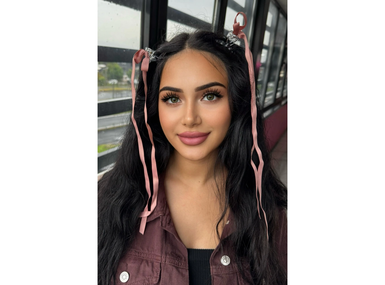 2li Pembe Renk Kurdele Detaylı Mandal Toka Set