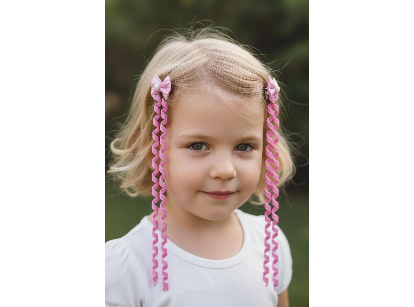 2li Pembe Renk Kurdele Figürlü Çocuk Yan Toka