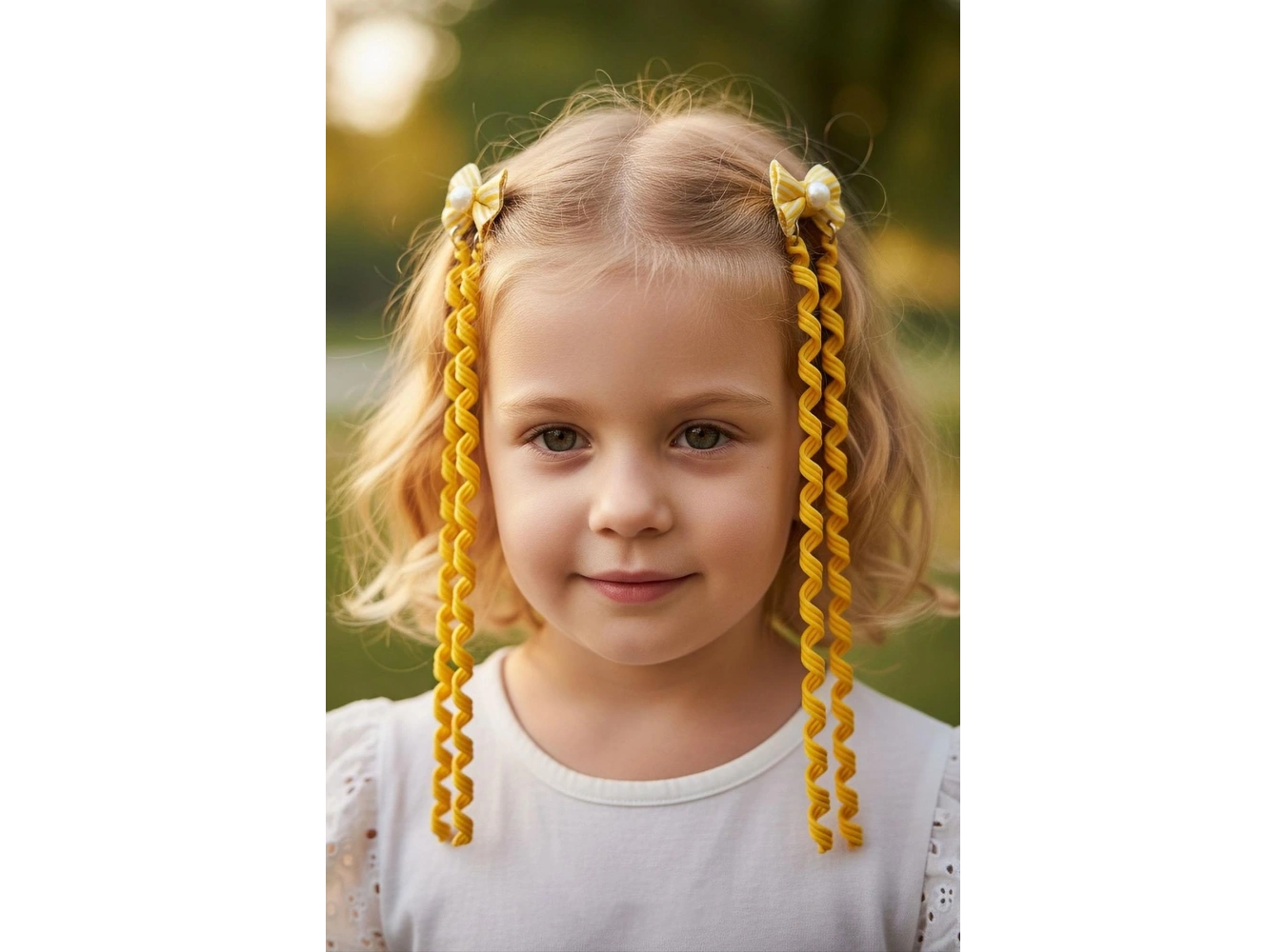 2li Sarı Renk Kurdele Figürlü Çocuk Yan Toka