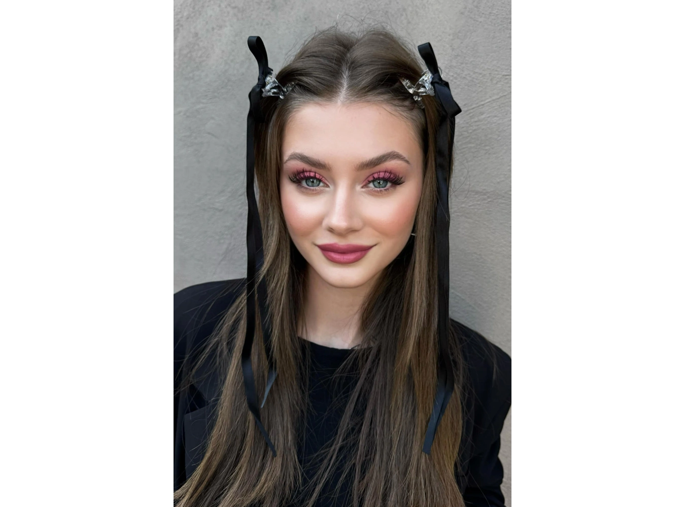 2li Siyah Renk Kurdele Detaylı Mandal Toka