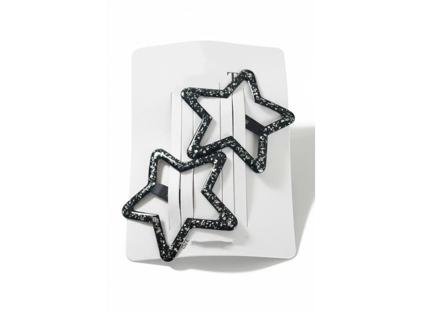 2li Siyah Renk Yıldız Figürlü Yan Toka