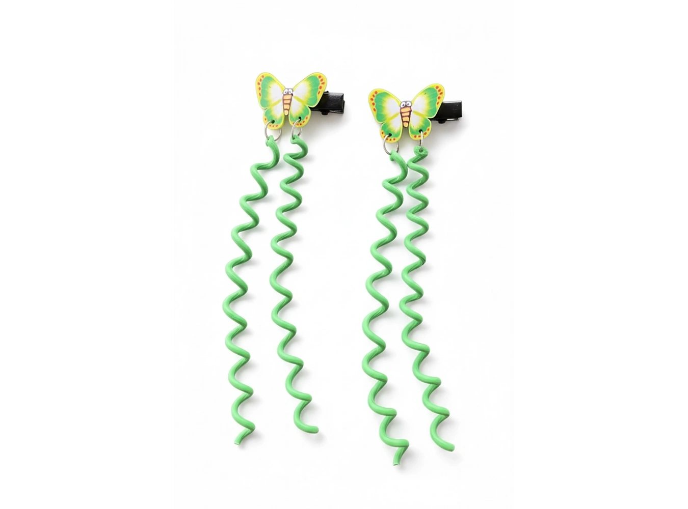 2li Yeşil Renk Kelebek Figürlü Çocuk Yan Toka