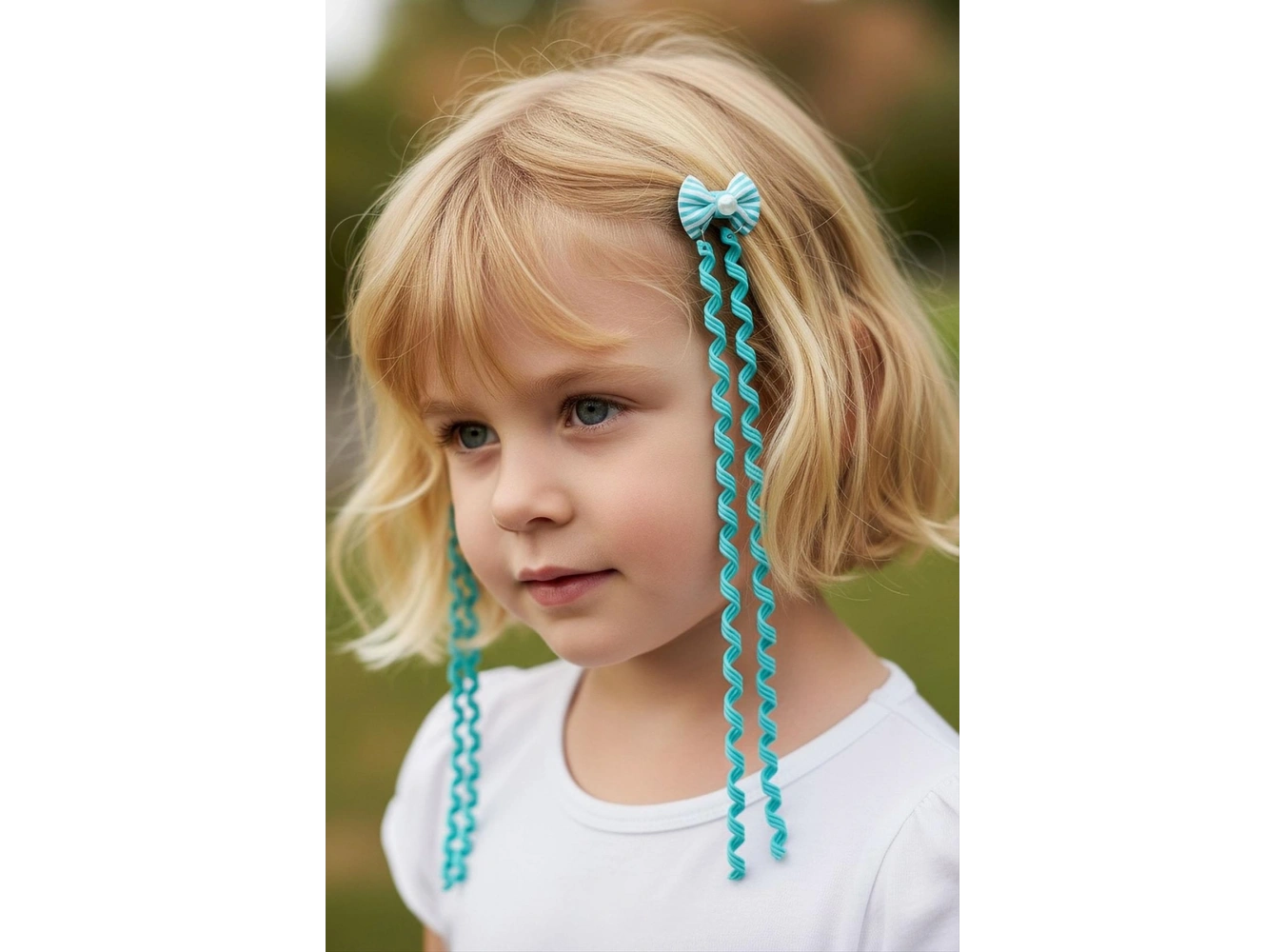 2li Yeşil Renk Kurdele Figürlü Çocuk Yan Toka