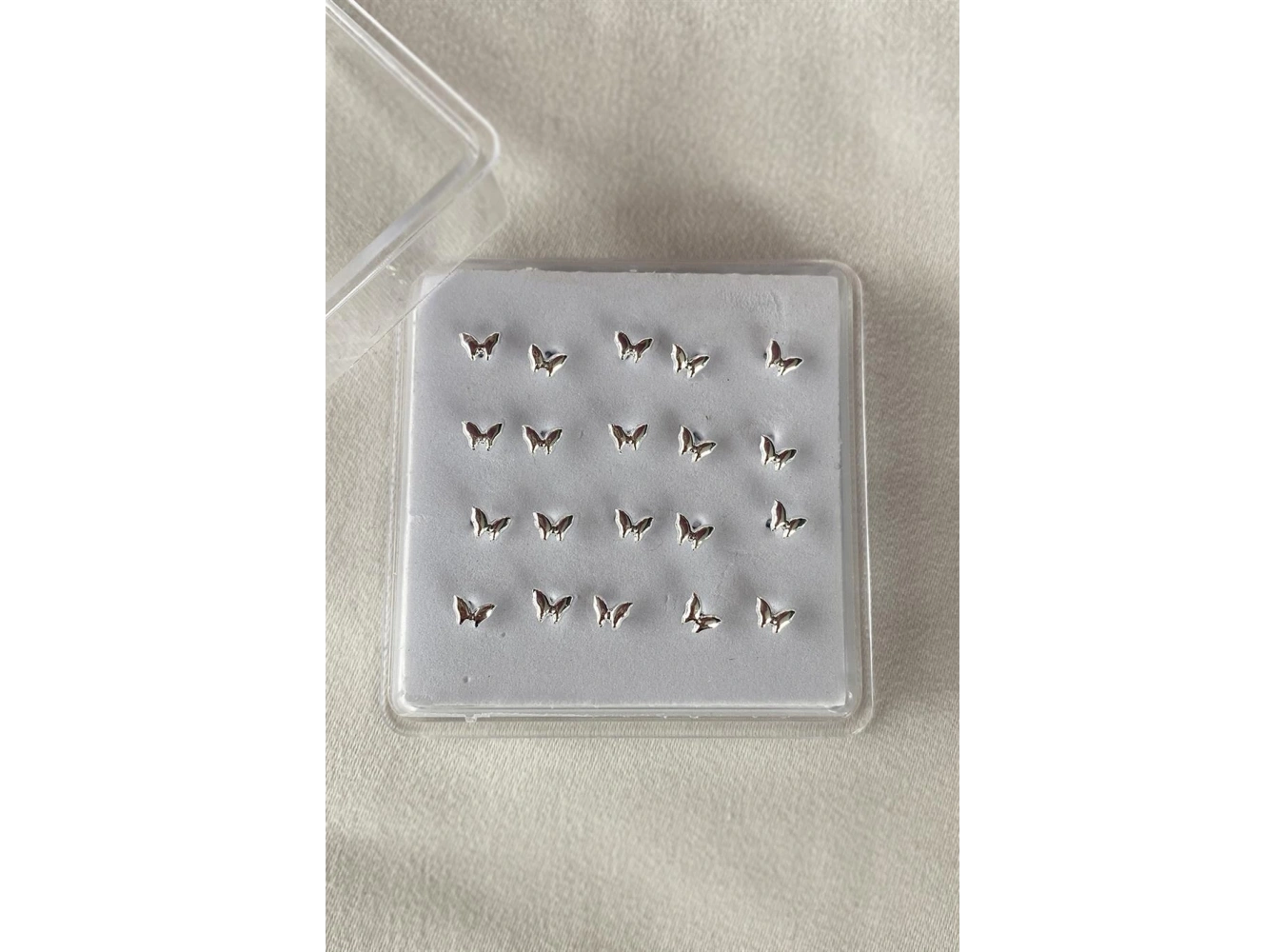 20li Gümüş Renk Kelebek Figürlü Hızma Set