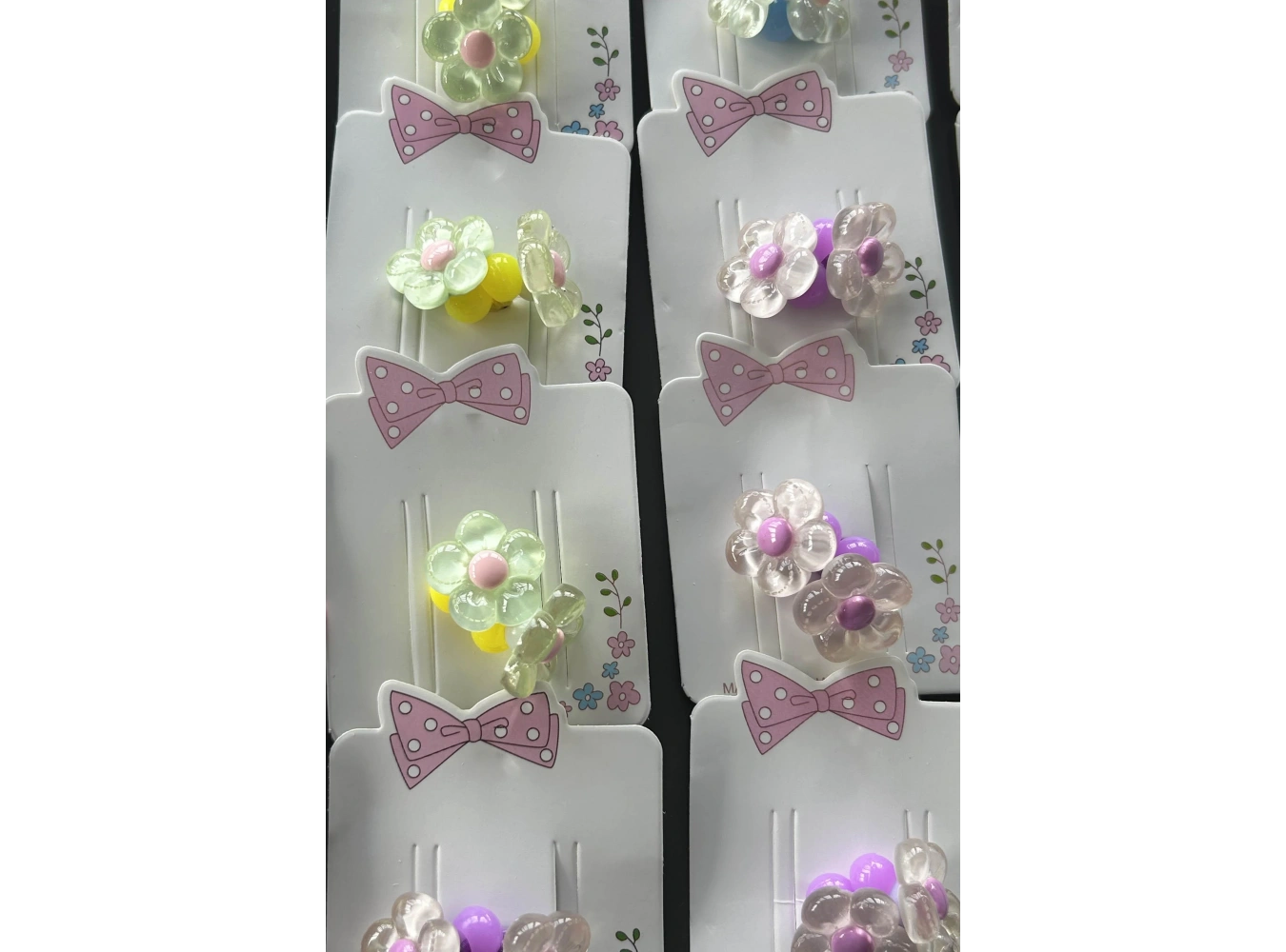 20li Karışık Renk Çiçek Figürlü Çocuk Lastik Toka Set