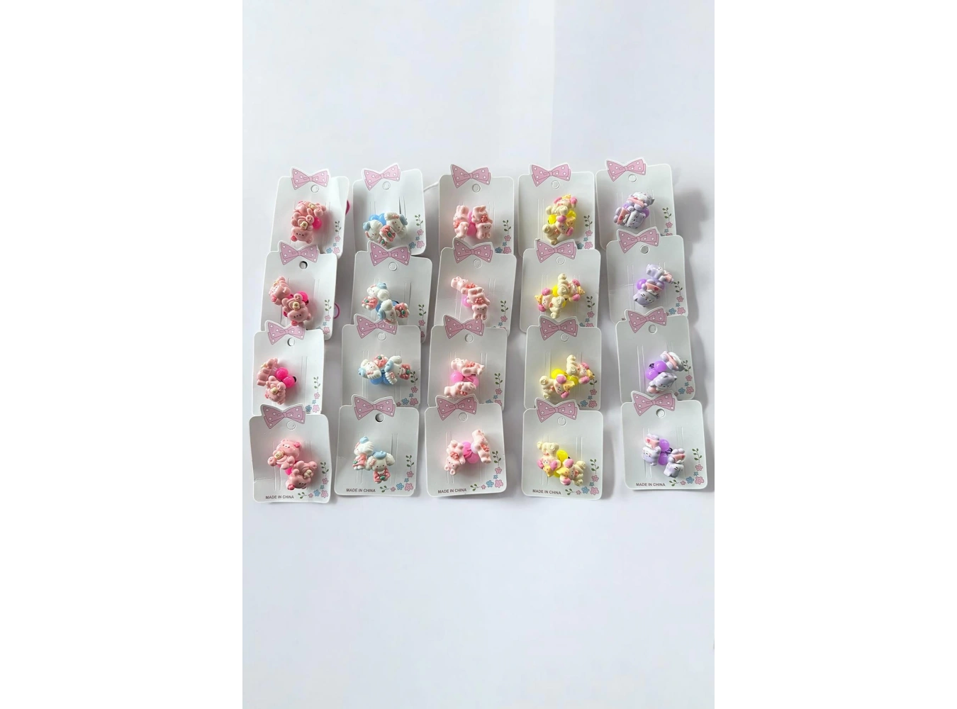 20li Karışık Renk Hayvan Figürlü Lastik Toka Set